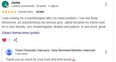 Trening po problemie z sercem, Bezpieczny trening po problemie z sercem – trener personalny Mokotów