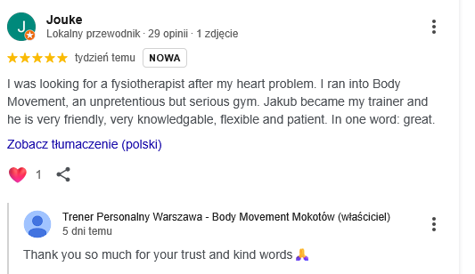 Trening po problemie z sercem, Bezpieczny trening po problemie z sercem – trener personalny Mokotów